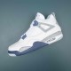 Nike Air Jordan 4 White Blue Gray AJ4 Basketball Shoes For Men