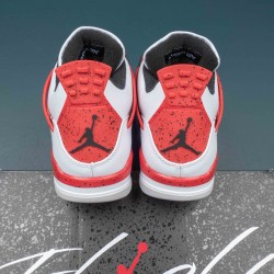 Nike Air Jordan 4 White Red AJ4 Basketball Shoes For Men 