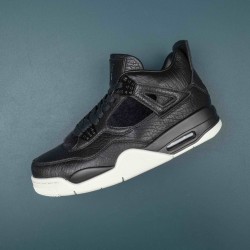 Nike Air Jordan 4 Premium Pony HAir Black AJ4 Basketball Shoes For Men 