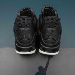 Nike Air Jordan 4 Premium Pony HAir Black AJ4 Basketball Shoes For Men 