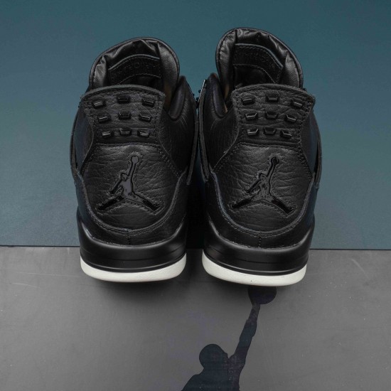 Nike Air Jordan 4 Premium Pony HAir Black AJ4 Basketball Shoes For Men