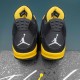 Nike Air Jordan 4 Thunder Mid AJ4 Black Yellow Basketball Shoes For Men