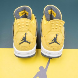 Nike Air Jordan 4 Thunder Mid AJ4 Yellow Gray Basketball Shoes For Men 