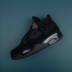 Nike Air Jordan 4 Black Low-top AJ4 Basketball Shoes For Men 