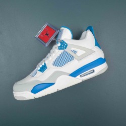 Nike Air Jordan 4 Retro White Blue AJ4 Basketball Shoes For Men 