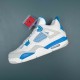 Nike Air Jordan 4 Retro White Blue AJ4 Basketball Shoes For Men