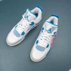 Nike Air Jordan 4 Retro White Blue AJ4 Basketball Shoes For Men 