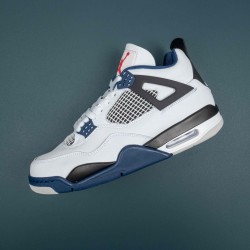 Nike Air Jordan 4 White BLue AJ4 Basketball Shoes For Men 