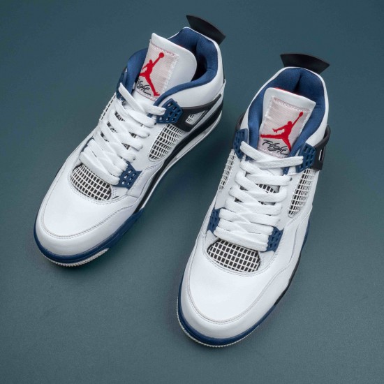 Nike Air Jordan 4 White BLue AJ4 Basketball Shoes For Men