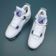 Nike Air Jordan 4 White Blue Low-top AJ4 Basketball Shoes For Men