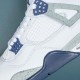 Nike Air Jordan 4 White Blue Low-top AJ4 Basketball Shoes For Men