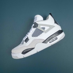 Nike Air Jordan 4 White Gray Low-top AJ4 Basketball Shoes For Men 