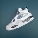 Nike Air Jordan 4 White Gray Low-top AJ4 Basketball Shoes For Men