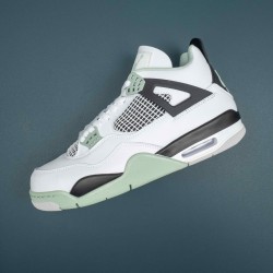 Nike Air Jordan 4 White Green Low-top AJ4 Basketball Shoes For Men 