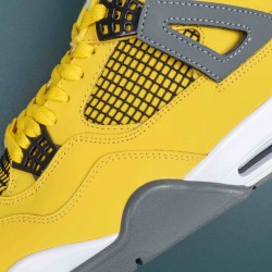 Nike Air Jordan 4 Yellow Gray Low-top AJ4 Basketball Shoes For Men 