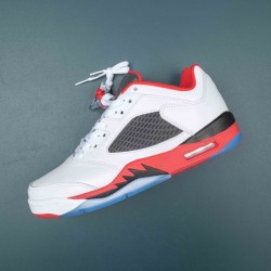 Nike Air Jordan 5 White Red High-top AJ5 Basketball Shoes For Men Women 