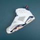 Nike Air Jordan 6 Blue White Orange High-top AJ6 Basketball Shoes For Men