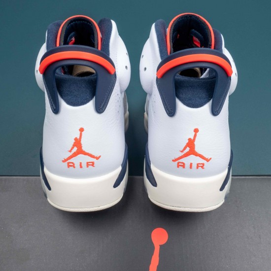 Nike Air Jordan 6 Blue White Orange High-top AJ6 Basketball Shoes For Men