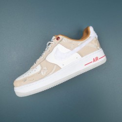 Nike Air Force 1 AF1 Beige Low-top Brown For Men Women AF1 Casual Shoes