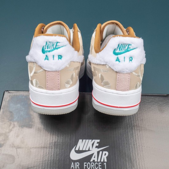 Nike Air Force 1 AF1 Beige Low-top Brown For Men Women AF1 Casual Shoes