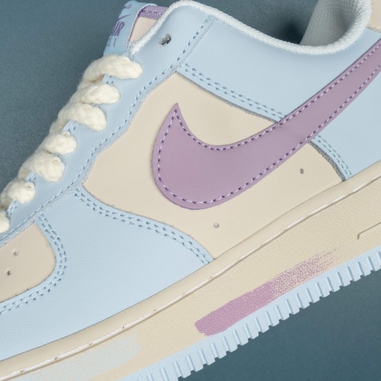 Nike Air Force 1 Beige Blue Purple AF1 Casual Shoes For Men Women