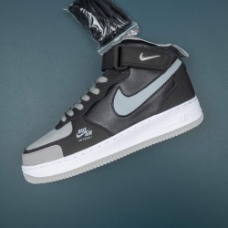 Nike Air Force 1 Black Gray Mid-top Brown For Men Women AF1 Casual Shoes