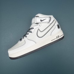 Nike Air Force 1 Black White Mid-top AF1 Casual Shoes For Men Women 