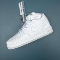 Nike Air Force 1 Gray White Mid-top AF1 Casual Shoes For Men Women 