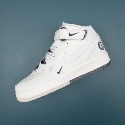 Nike Air Force 1 White Black Gray Mid-top AF1 Casual Shoes For Men Women 