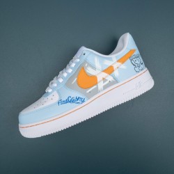 Nike Air Force 1 White Blue Orange Low-top AF1 Casual Shoes For Men Women 