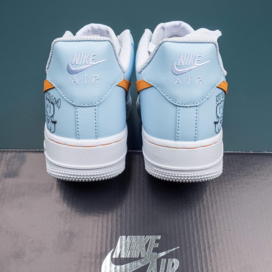 Nike Air Force 1 White Blue Orange Low-top AF1 Casual Shoes For Men Women