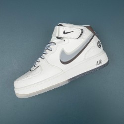 Nike Air Force 1 White Gray Black Mid-top AF1 Casual Shoes For Men Women 