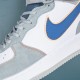 Nike Air Force 1 White Gray Blue Mid-top AF1 Casual Shoes For Men Women