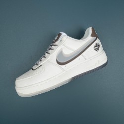 Nike Air Force 1 White Gray Brown Low-top AF1 Casual Shoes For Men Women 