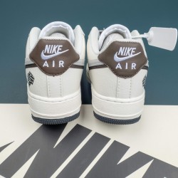 Nike Air Force 1 White Gray Brown Low-top AF1 Casual Shoes For Men Women 