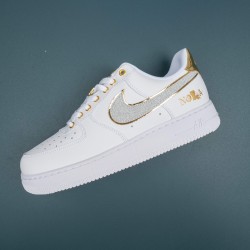 Nike Air Force 1 White Gray Gold Low-top AF1 Casual Shoes For Men Women 