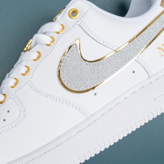 Nike Air Force 1 White Gray Gold Low-top AF1 Casual Shoes For Men Women