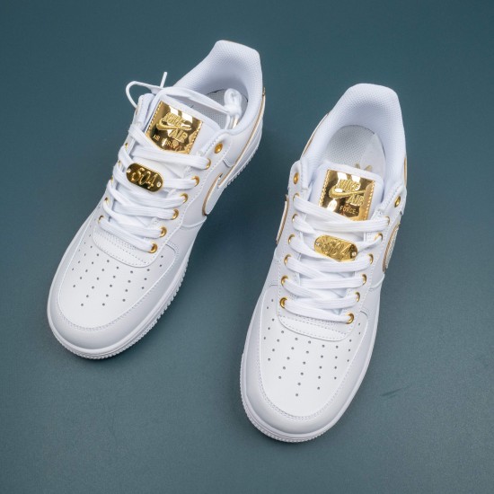 Nike Air Force 1 White Gray Gold Low-top AF1 Casual Shoes For Men Women