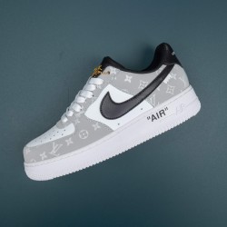 Nike Air Force 1 White Gray Low-top AF1 Casual Shoes For Men Women 