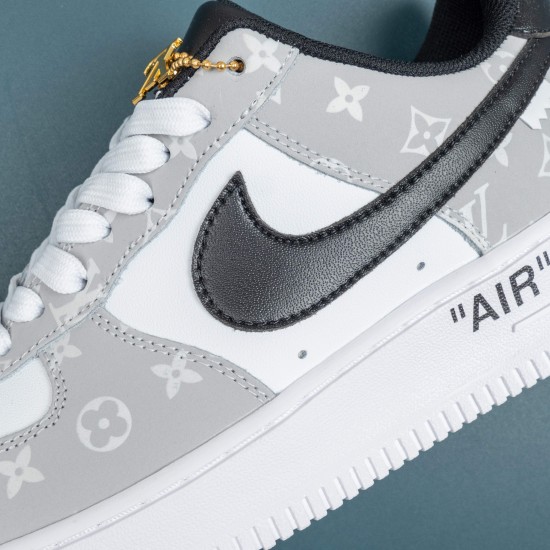 Nike Air Force 1 White Gray Low-top AF1 Casual Shoes For Men Women