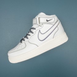 Nike Air Force 1 White Gray Mid-top AF1 Casual Shoes For Men Women 