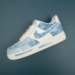 Nike Air Force 1 White LigtBlue Low-top AF1 Casual Shoes For Men Women 