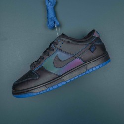 Nike Dunk Low Black Royal Iridescent Women Casual Shoes 