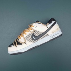 Nike Dunk Low Black Beige White Yellow Men Sports Shoes 