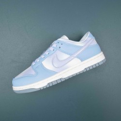 Nike Dunk Low LtBlue Silver Airbrush Canvas Women Sports Shoes 