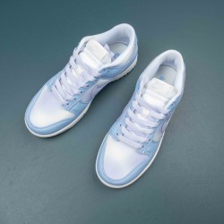 Nike Dunk Low LtBlue Silver Airbrush Canvas Women Sports Shoes 