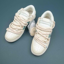 Nike Dunk Low Beige White Ltblue Men Casual Shoes 