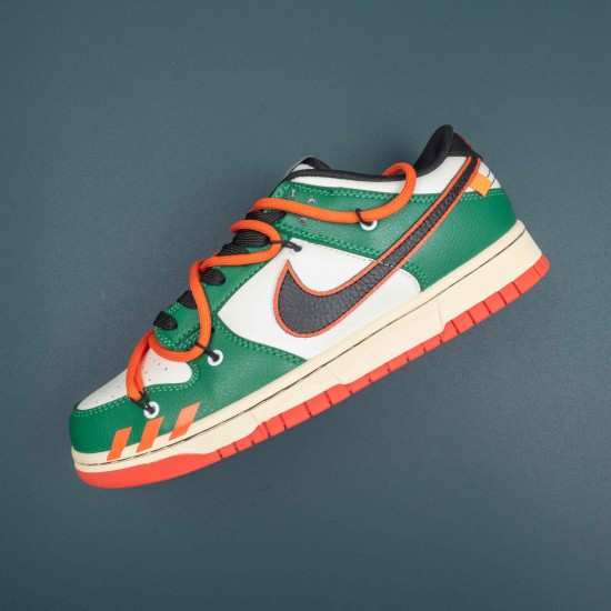 Nike Dunk Low EMB NBA 75th Anniversary Chicago Green Orange White Black Men Shoes