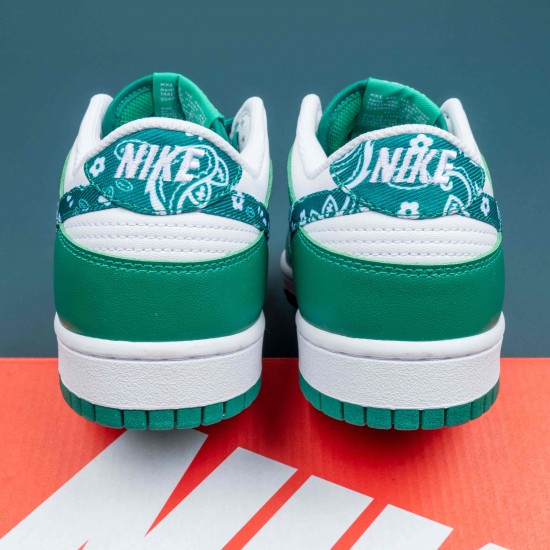 Nike Dunk Low Essential Paisley Pack Green White For Women Casual Shoes