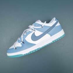 Nike Dunk Low GS White Blue Teal Navy For Men Casual Shoes 